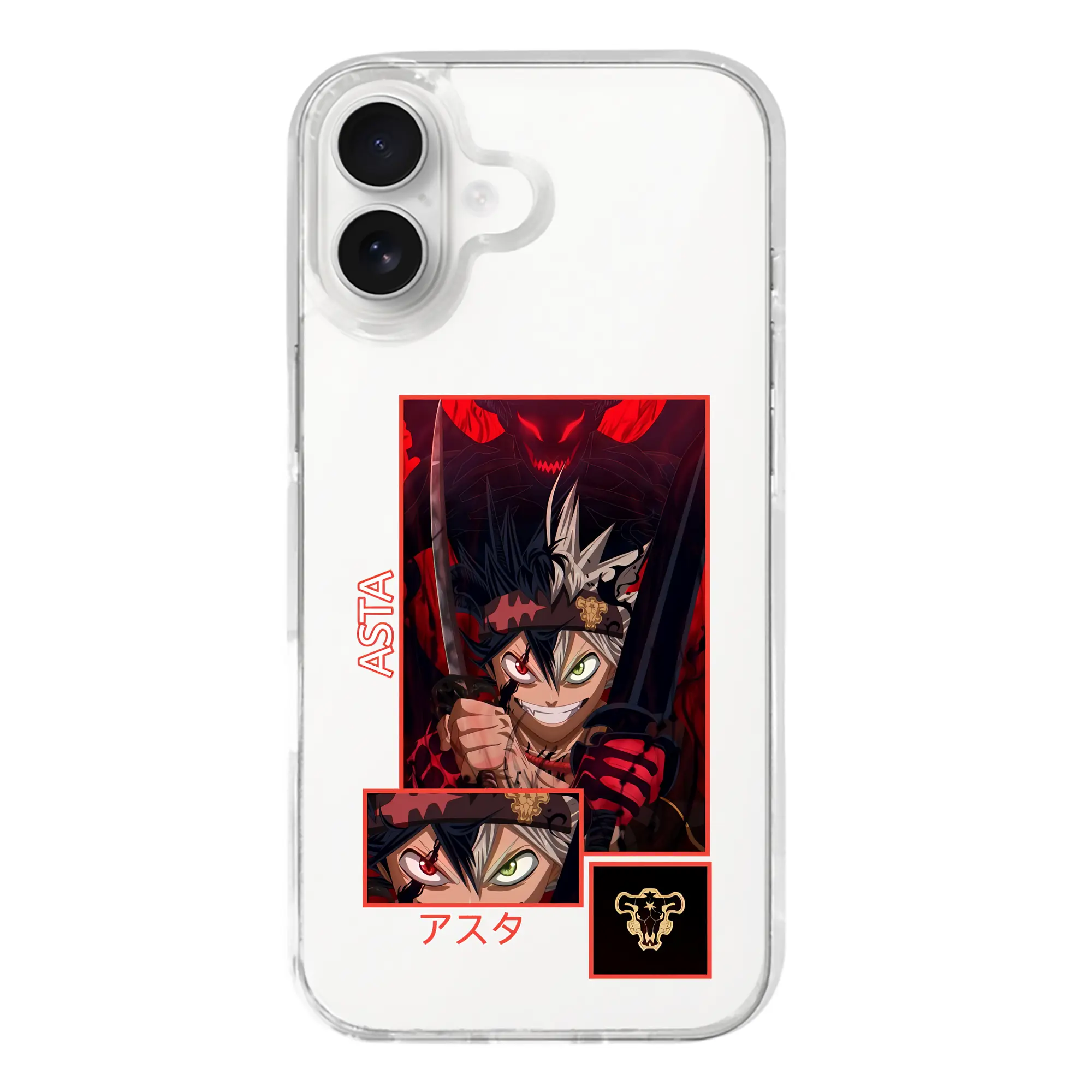 ブラッククローバー グッズ アスタ - iPhone 17シリーズ 透明スマホケース – 薄型・耐衝撃・精密フィット保護カバー